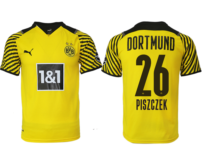 Men 2021-2022 Club Borussia Dortmund home yellow aaa version #26 Soccer Jersey->borussia dortmund jersey->Soccer Club Jersey